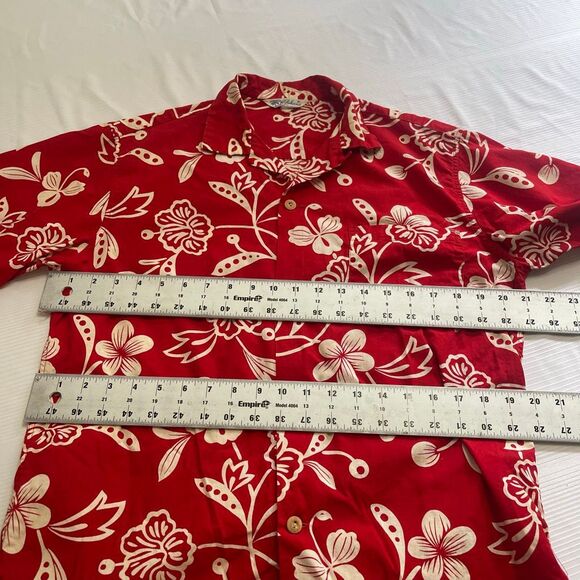 Vintage 1950’s Kilohana Hawaiian Shirt Men’s Medium Red Floral Print Loop Collar - Picture 3 of 6